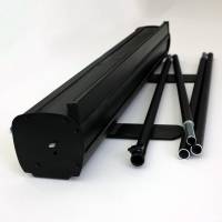 Black roll up stand