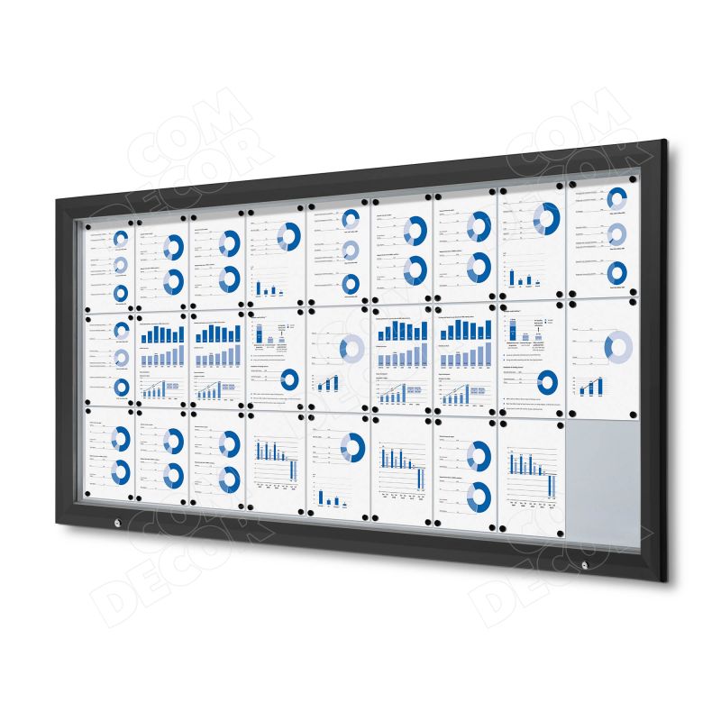 Black outdoor bulletin board