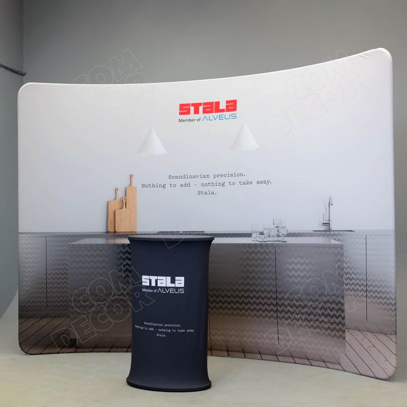 Exhibition wall and branded counter