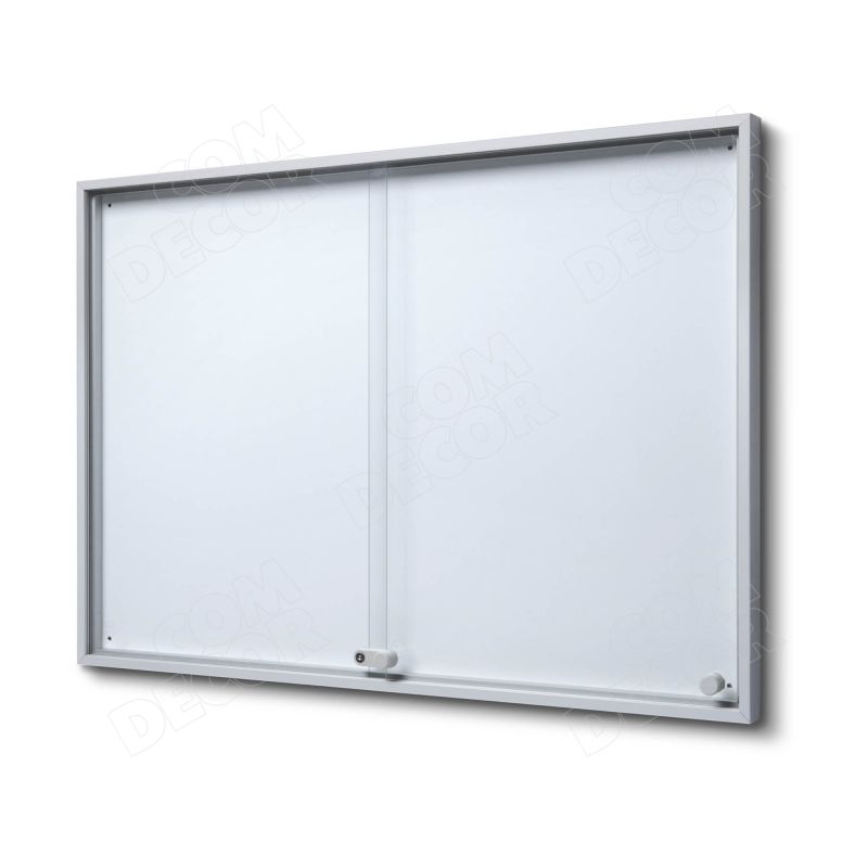 Notice board / bulletin board with sliding door