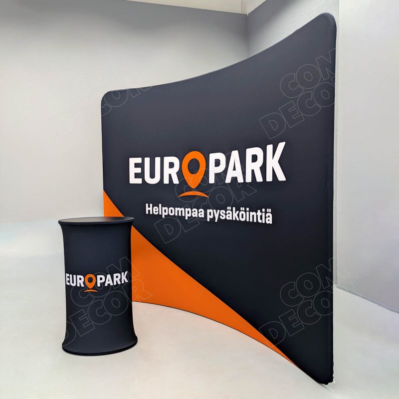 Zipper wall and branded campaign counter